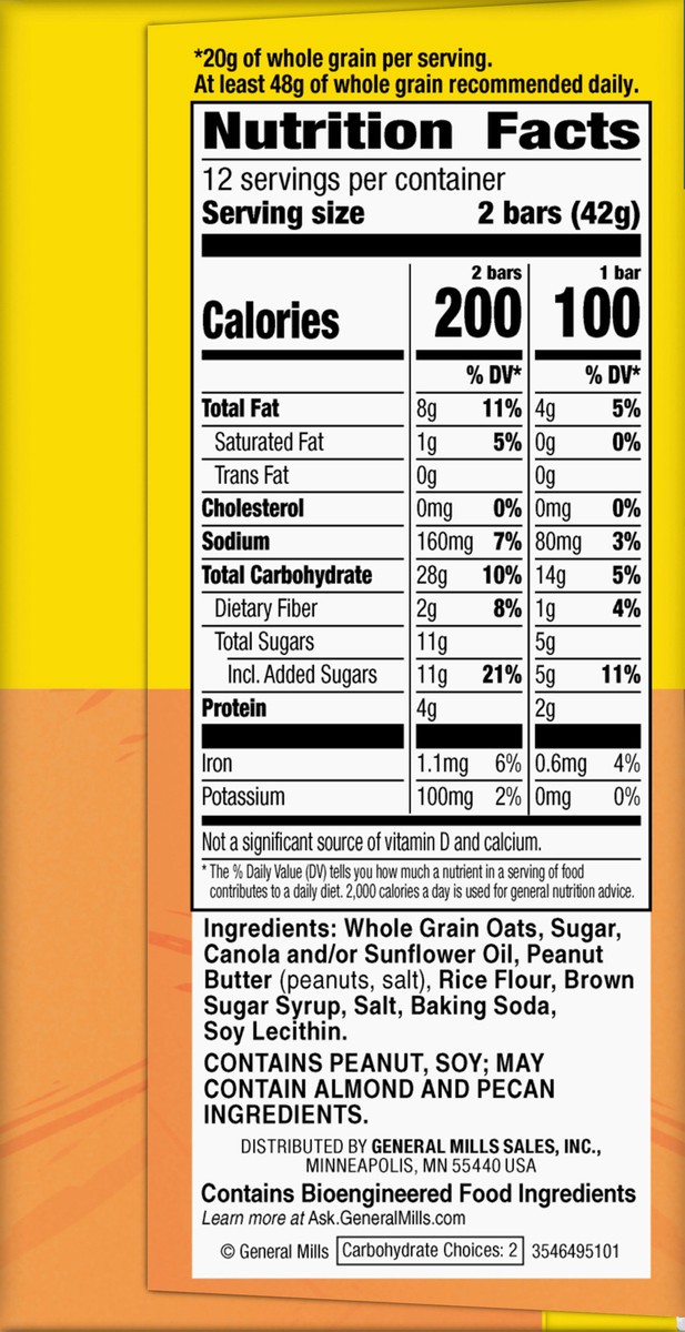 slide 5 of 9, Nature Valley Crunchy Granola Bars, Peanut Butter, 24 Bars, 17.88 OZ (12 Pouches), 12 ct
