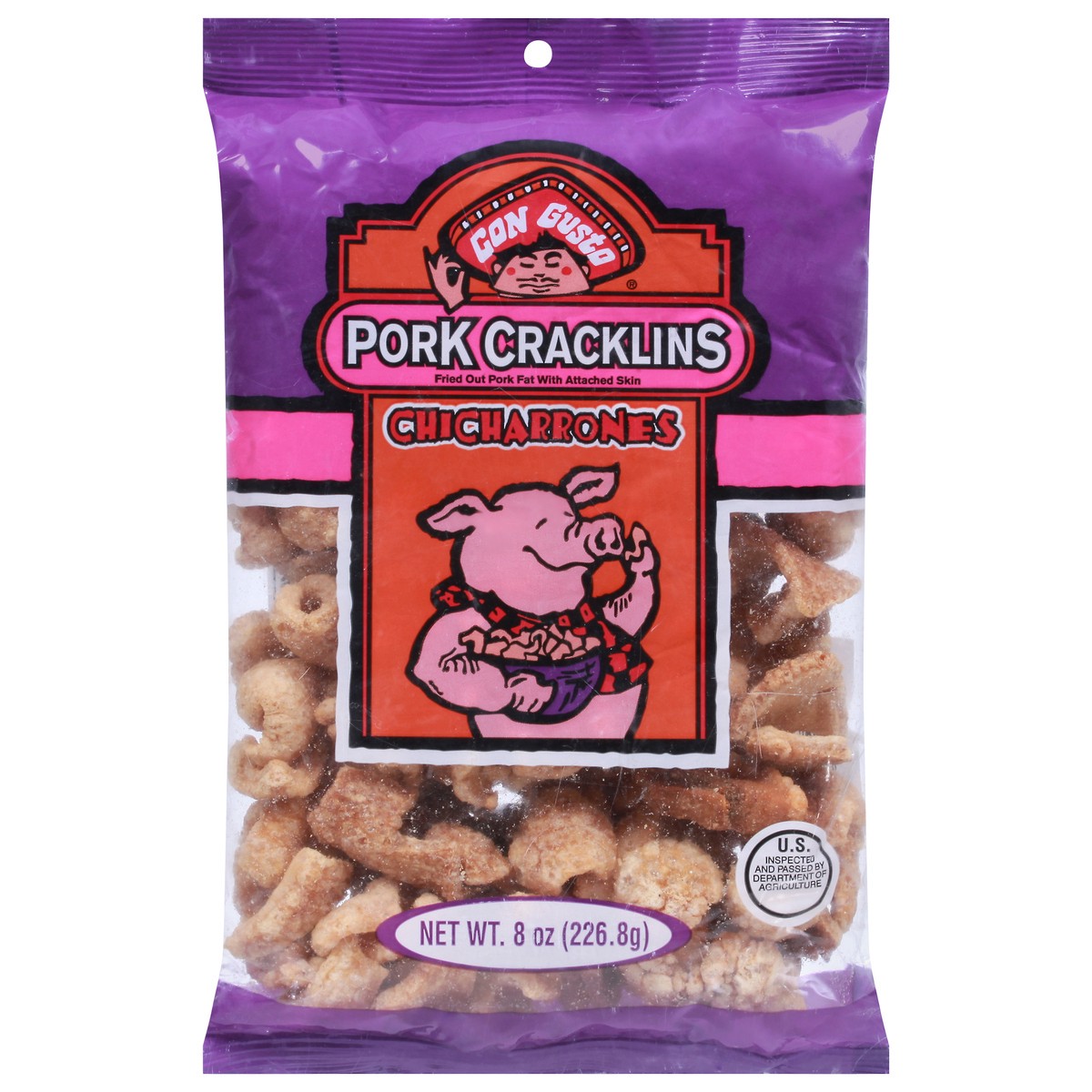 slide 1 of 9, Con Gusto Chicharrones Pork Cracklins 8 oz, 8 oz