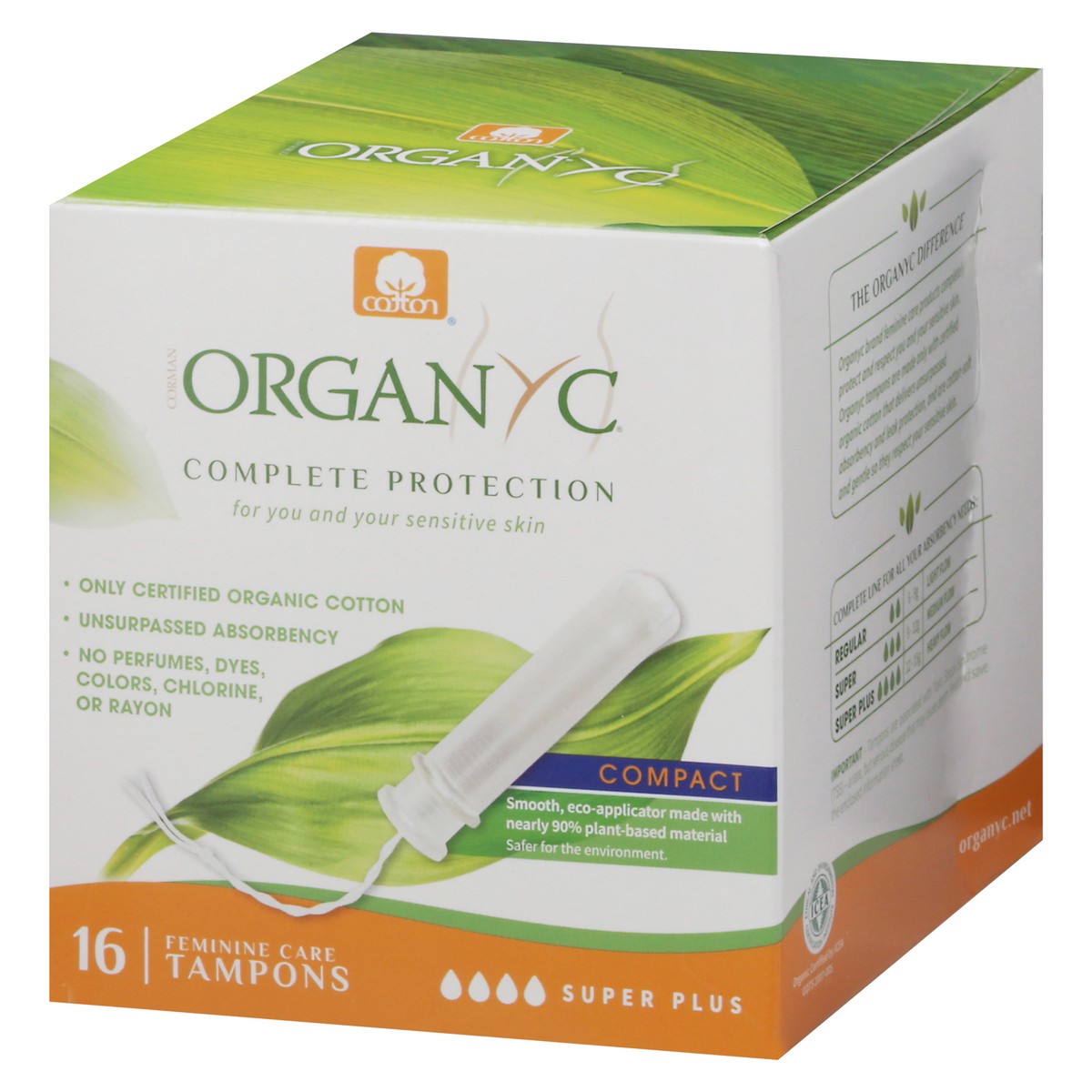 slide 4 of 8, Organyc Tampons Bio Applicator, 16 ct