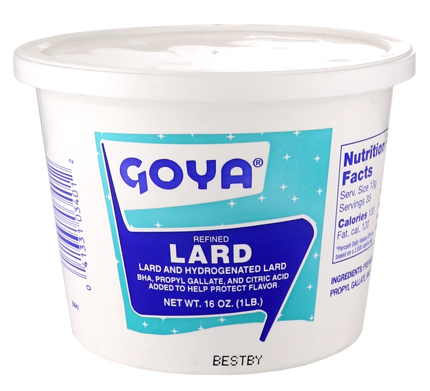 slide 1 of 1, Goya Lard - Refined, 1 lb