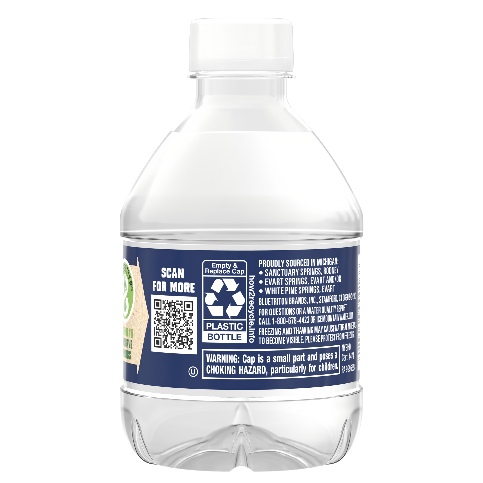 slide 3 of 4, ICE MOUNTAIN Brand 100% Natural Spring Water, 8-ounce mini plastic bottle, 8 fl oz