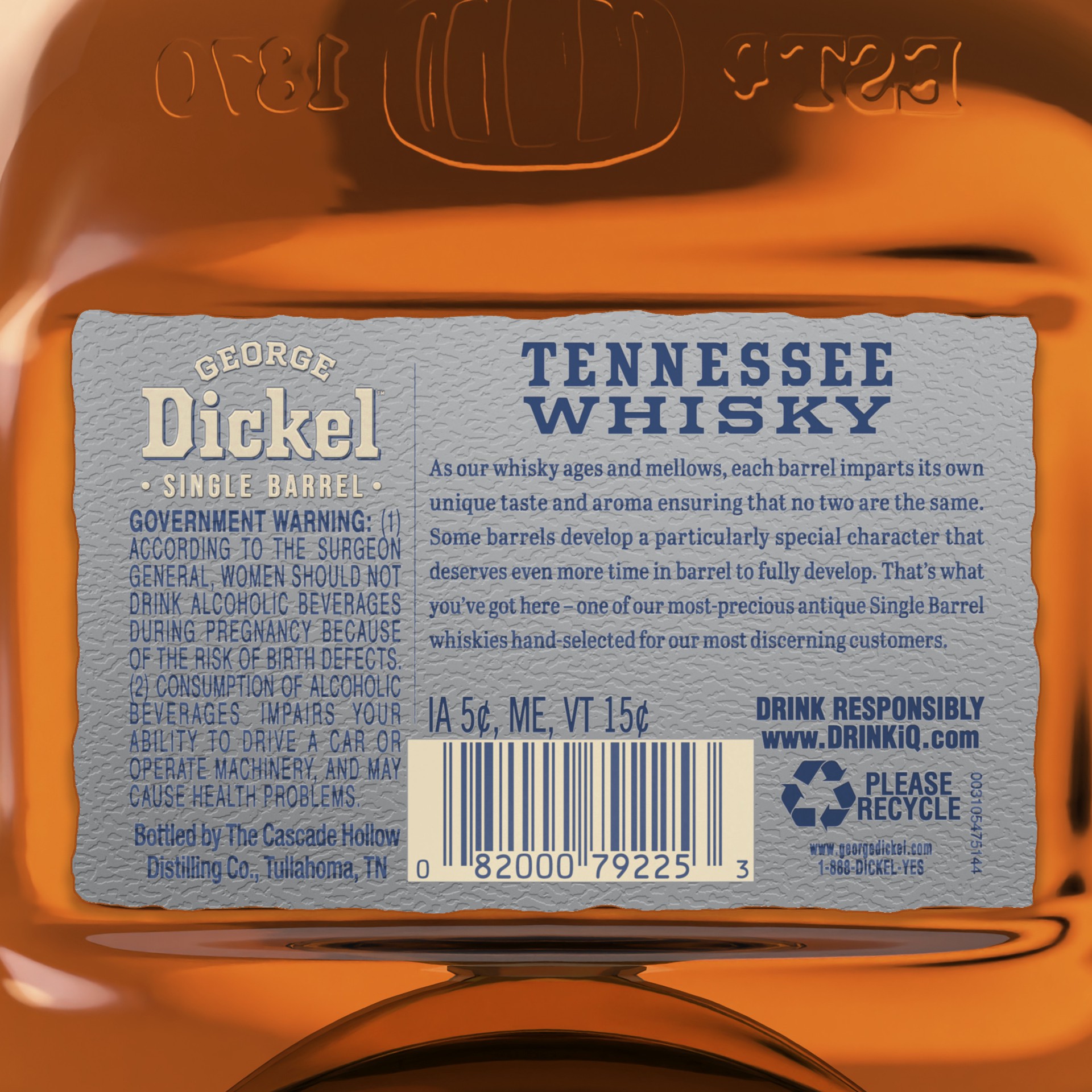 slide 6 of 8, George Dickel Single Barrel Aged 15 Years Tennessee Whisky, 750 mL, 750 ml