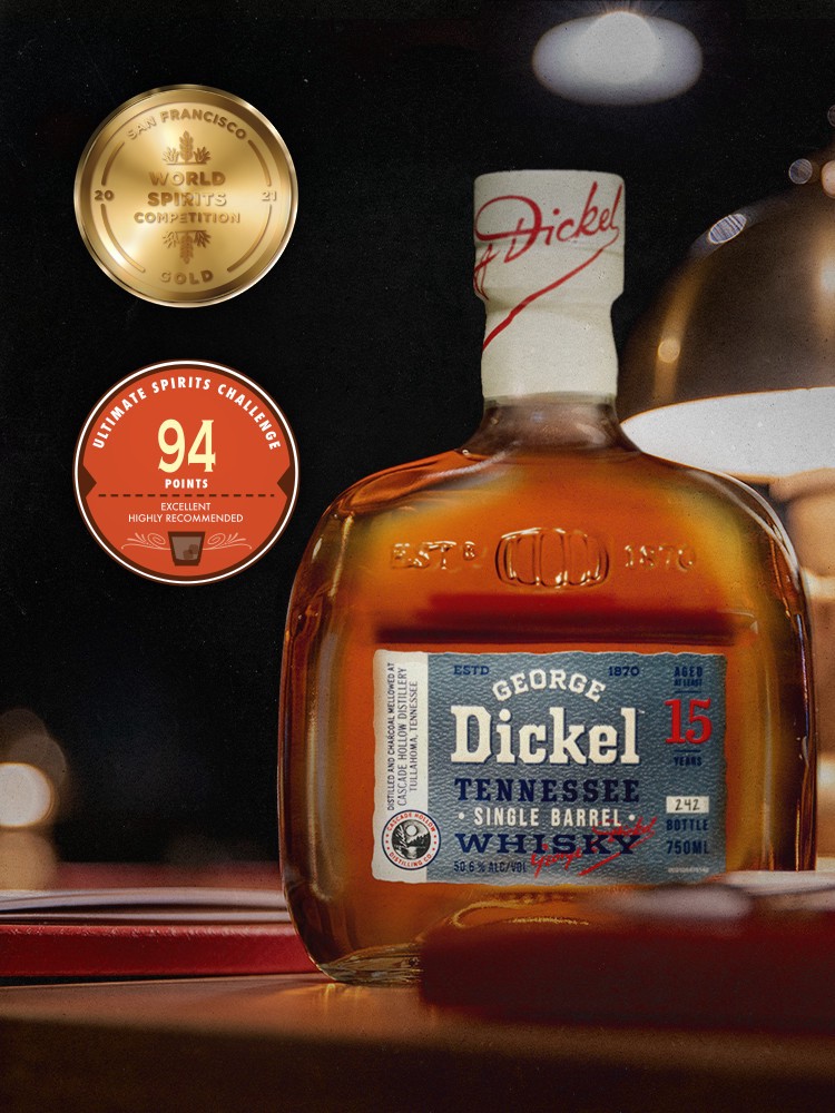 slide 2 of 8, George Dickel Single Barrel Aged 15 Years Tennessee Whisky, 750 mL, 750 ml