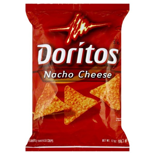 slide 1 of 1, Doritos Tortilla Chips, Nacho Cheese, 12 oz