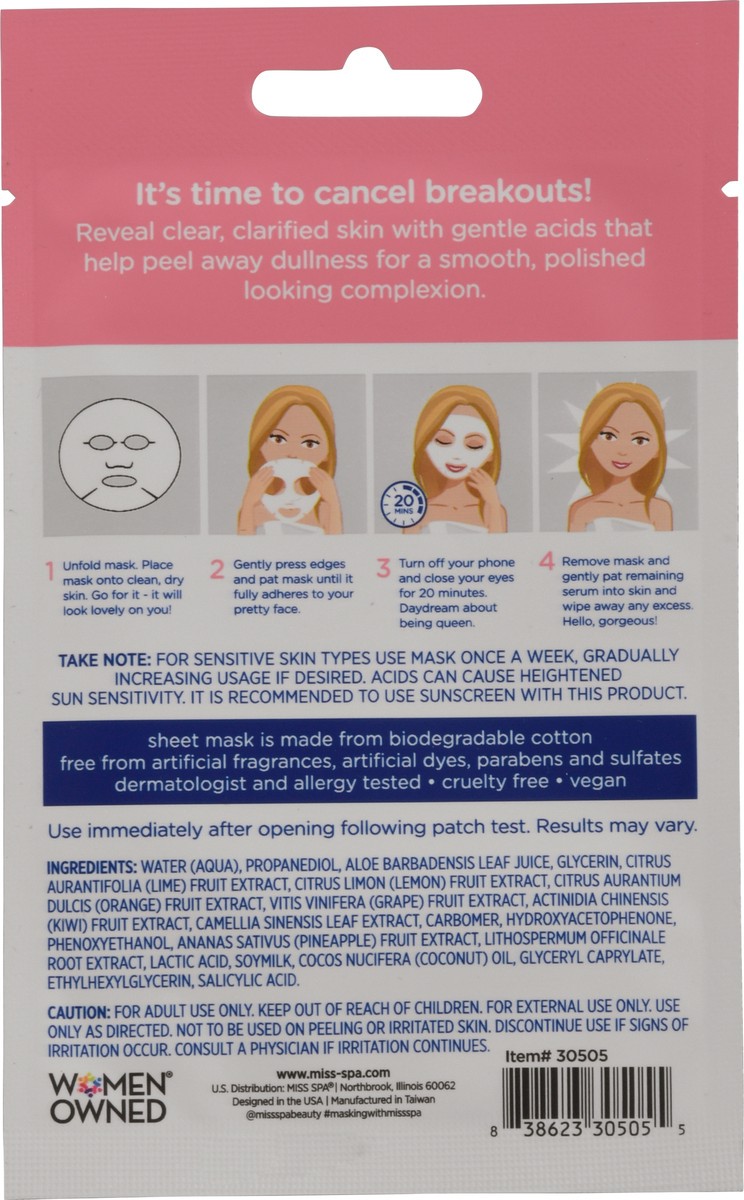 slide 4 of 12, Miss Spa Clear Skin Enzyme Peel Sheet Mask 0.56 oz, 0.56 oz