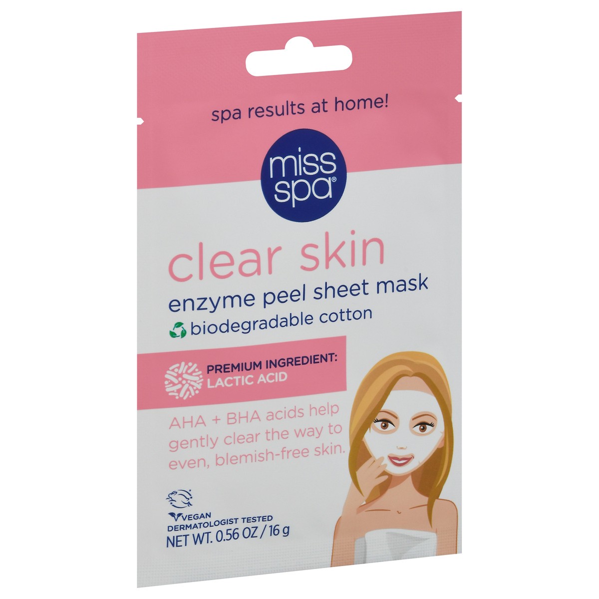 slide 5 of 12, Miss Spa Clear Skin Enzyme Peel Sheet Mask 0.56 oz, 0.56 oz