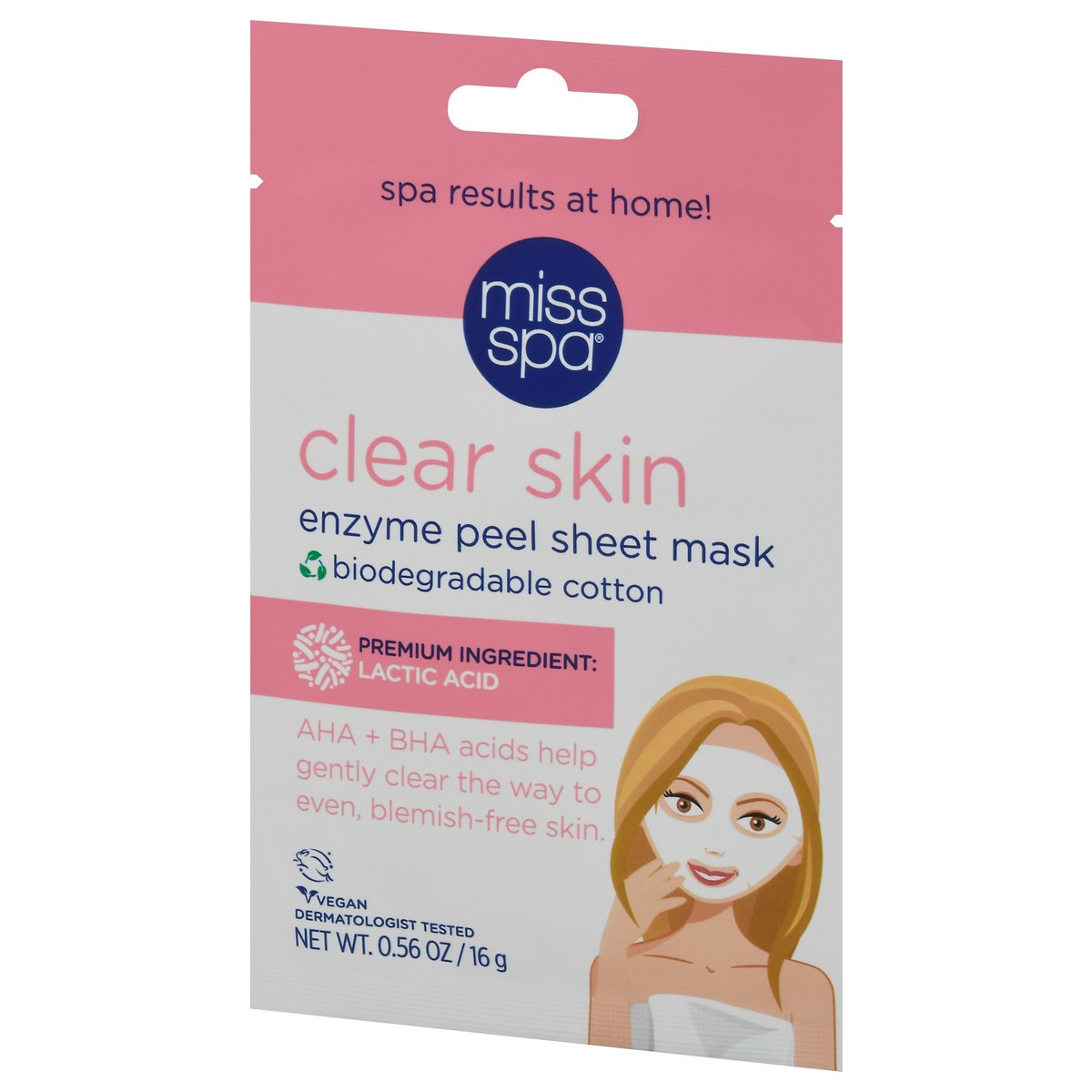 slide 2 of 12, Miss Spa Clear Skin Enzyme Peel Sheet Mask 0.56 oz, 0.56 oz