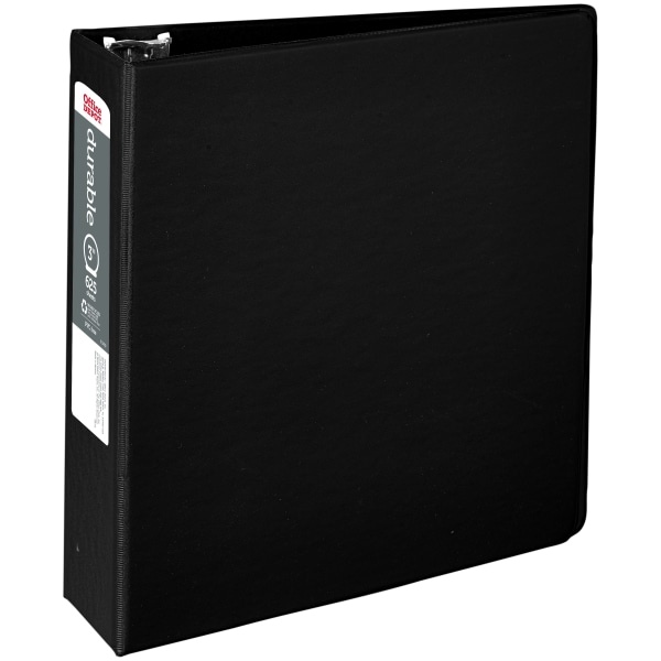 slide 1 of 5, Office Depot Brand Nonstick Round-Ring Binder, 3'' Rings, 64% Recycled, Black, 1 ct