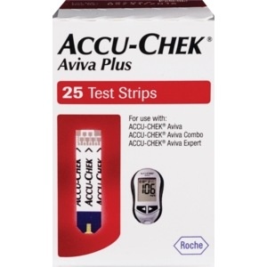 slide 1 of 1, Accu-Chek Accu Chek Aviva Plus Glucose Test Strips, 25 ct