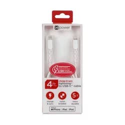 iHome Lightning to USB-C Charging Cable - White