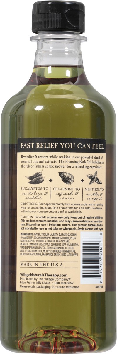 slide 5 of 9, Village Naturals Therapy 2 in 1 Muscle Eucalyptus Mint Bath Oil & Body Wash 16 fl oz, 16 fl oz