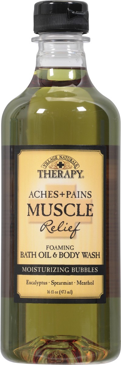 slide 4 of 9, Village Naturals Therapy 2 in 1 Muscle Eucalyptus Mint Bath Oil & Body Wash 16 fl oz, 16 fl oz