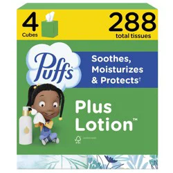 Puffs Plus Lotion Mega Cube Facial Tissue