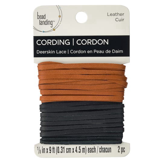 slide 1 of 3, Deerskin Lace Combo Card By Bead Landing, 1/8 in x 3 yd