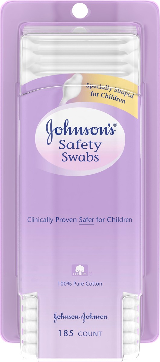 slide 2 of 7, JOHNSON'S Safety Swabs, 185 Count, 185 ct