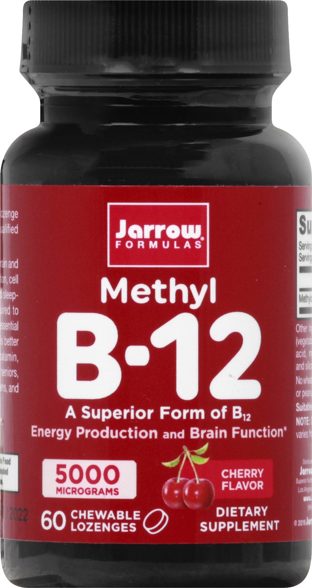 slide 12 of 12, Jarrow Formulas 5000 mcg Chewable Lozenges Cherry Flavor Methyl B-12 60 ea, 60 ct