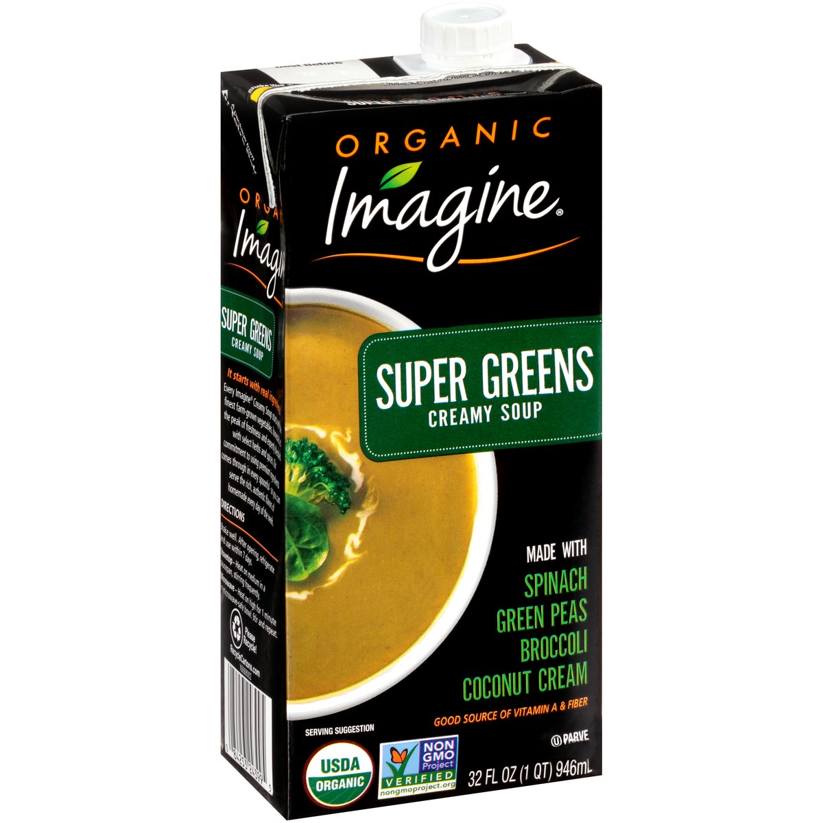 slide 4 of 10, Imagine Organic Super Greens Creamy Soup 32 fl. oz. Aseptic Pack, 