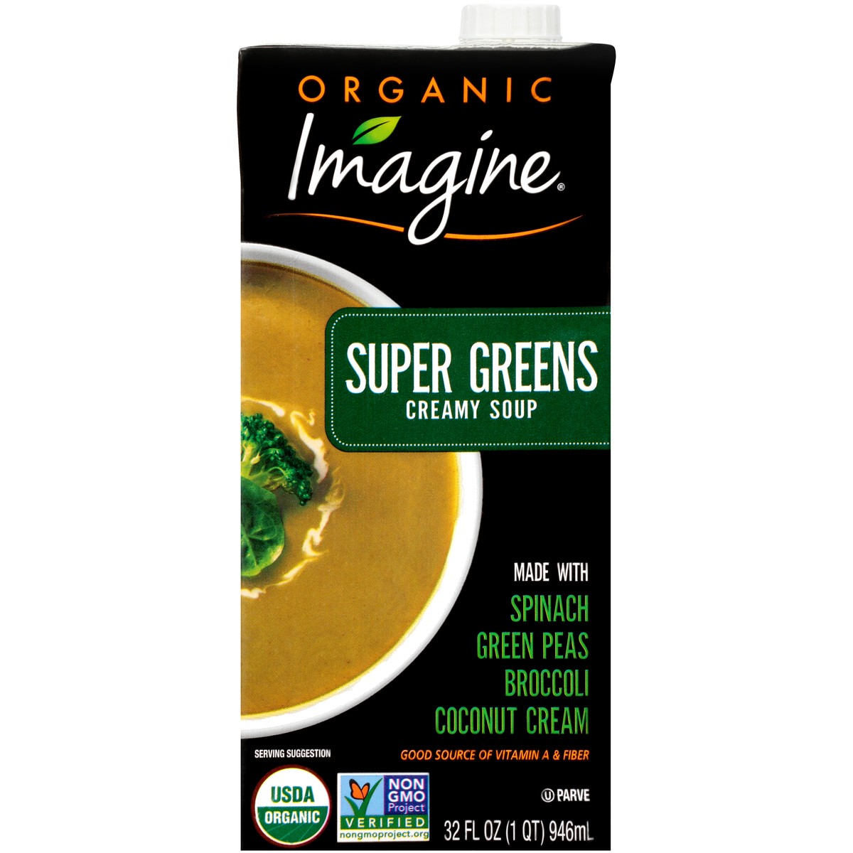 slide 8 of 10, Imagine Organic Super Greens Creamy Soup 32 fl. oz. Aseptic Pack, 
