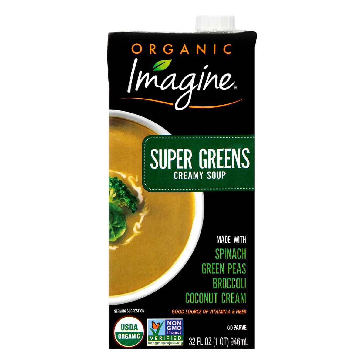 slide 9 of 10, Imagine Organic Super Greens Creamy Soup 32 fl. oz. Aseptic Pack, 