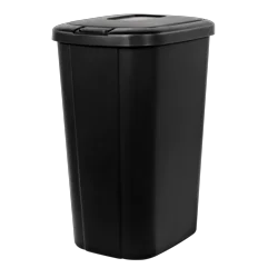 Hefty 13.3-gal / Touch Lid Waste Basket, Black