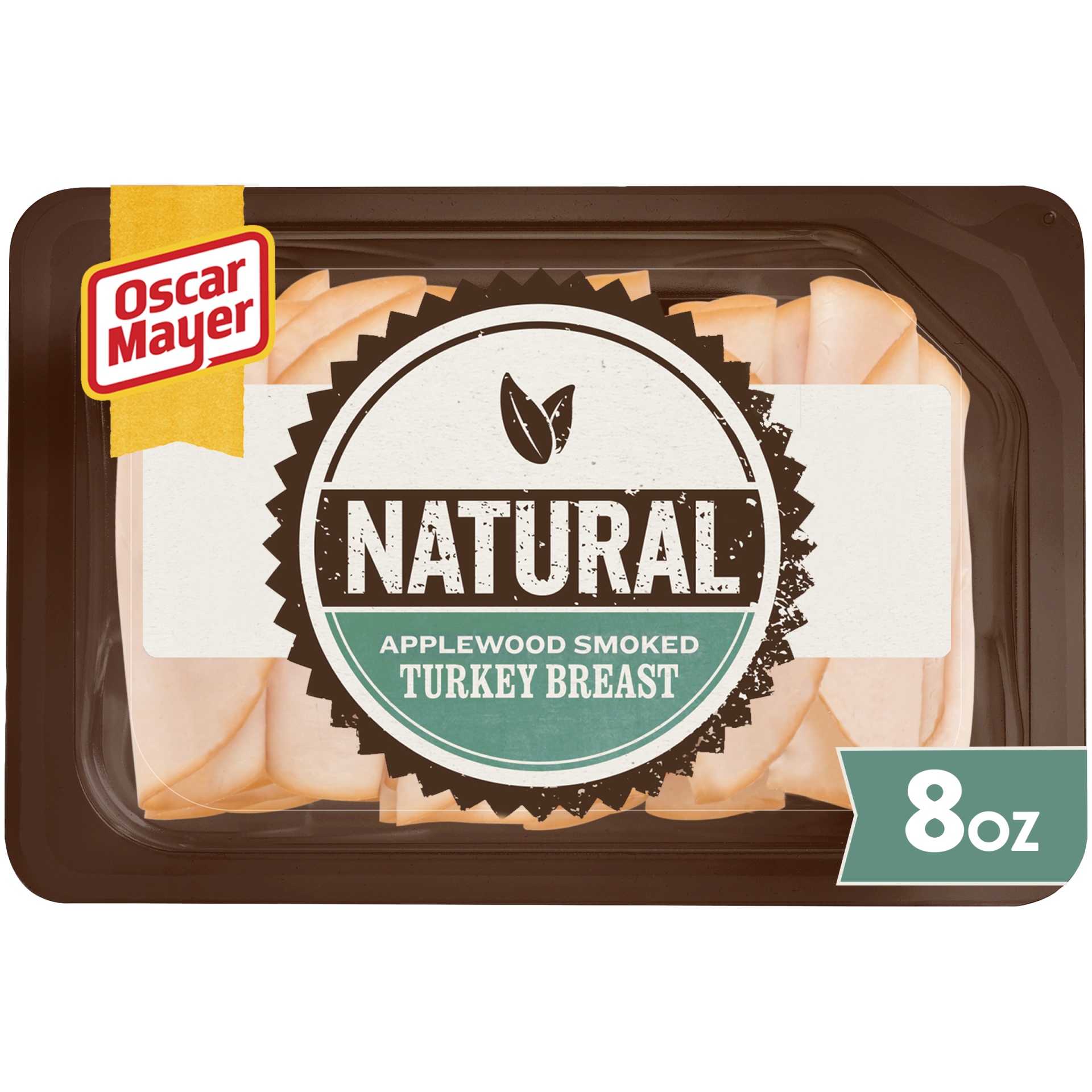 slide 1 of 8, Oscar Mayer Natural Applewood Smoked Turkey Breast Sliced Lunch Meat Tray, 8 oz