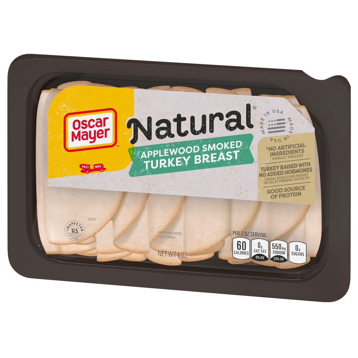 slide 4 of 9, Oscar Mayer Natural Applewood Smoked Sliced Turkey Breast Deli Lunch Meat, 8 oz Package, 8 oz