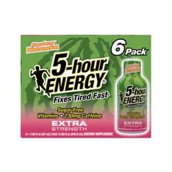 5-hour ENERGY, Extra Strength, Strawberry Watermelon, 6 Pack, 1.93 oz.