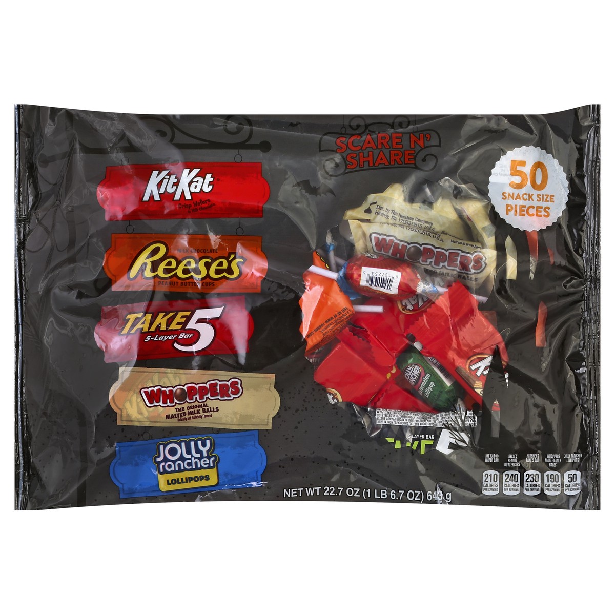 slide 5 of 6, Hershey's Scare n' Share Mix 50 ea, 50 ct