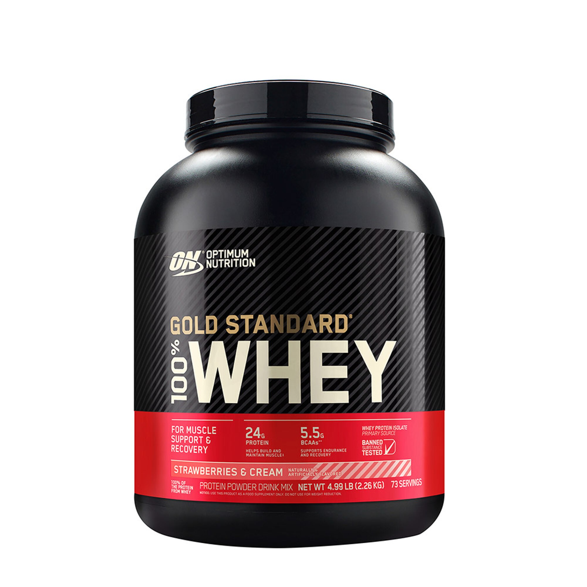 slide 1 of 1, Optimum Nutrition Gold Standard 100% Whey - Strawberries and Cream, 5 lb