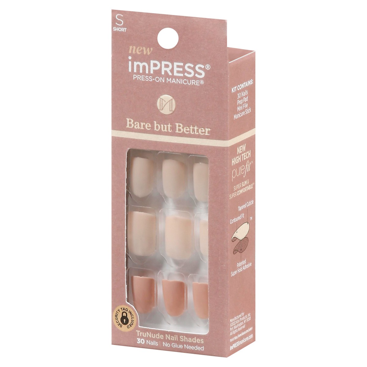 slide 3 of 9, imPRESS KISS imPRESS Bare but Better Press-on Nails, Simple Pleasure, 30 Count, 30 ct