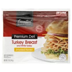 Essential Everyday Smoked Honey Shaved Turkey Breast and White Turkey