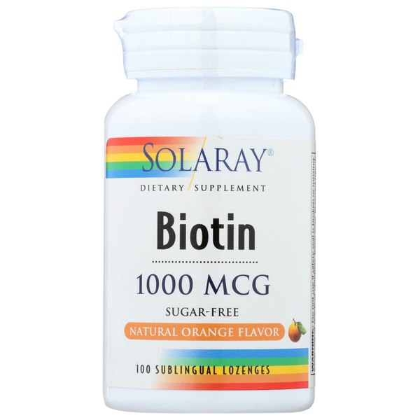 slide 1 of 1, Solaray Biotin 1000 Mcg Sublinguals, 100 ct