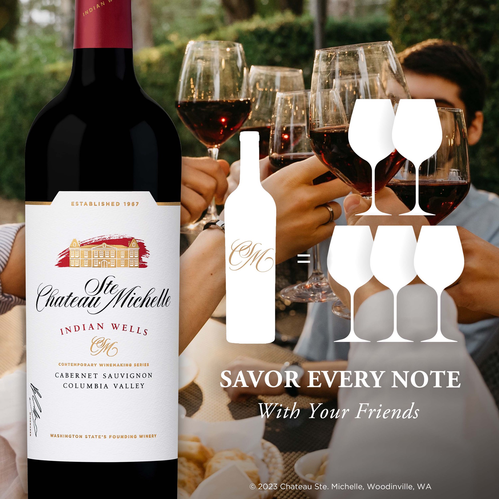 slide 9 of 10, Chateau Ste. Michelle Indian Wells Cabernet Sauvignon, Red Wine, 750 mL Bottle, 750 ml