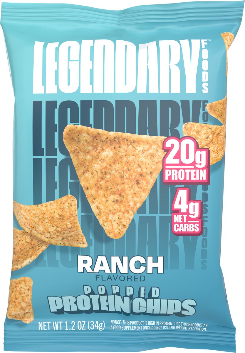 slide 4 of 7, Legendary Foods Popped Ranch Flavored Protein Chips 1.2 oz, 1.2 oz