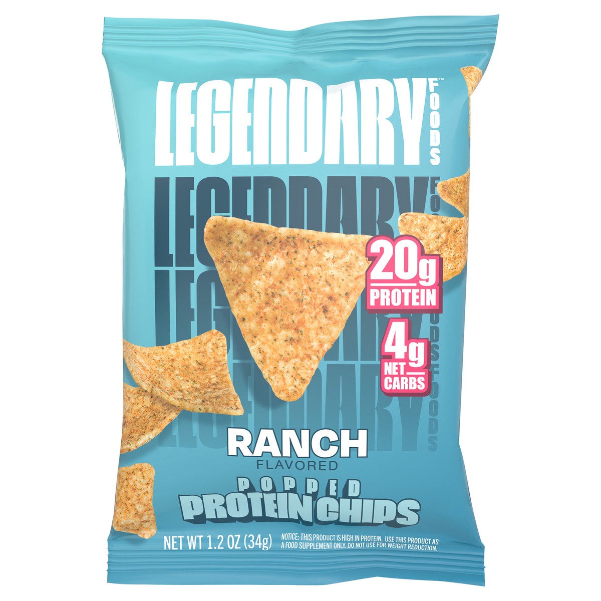 slide 6 of 7, Legendary Foods Popped Ranch Flavored Protein Chips 1.2 oz, 1.2 oz