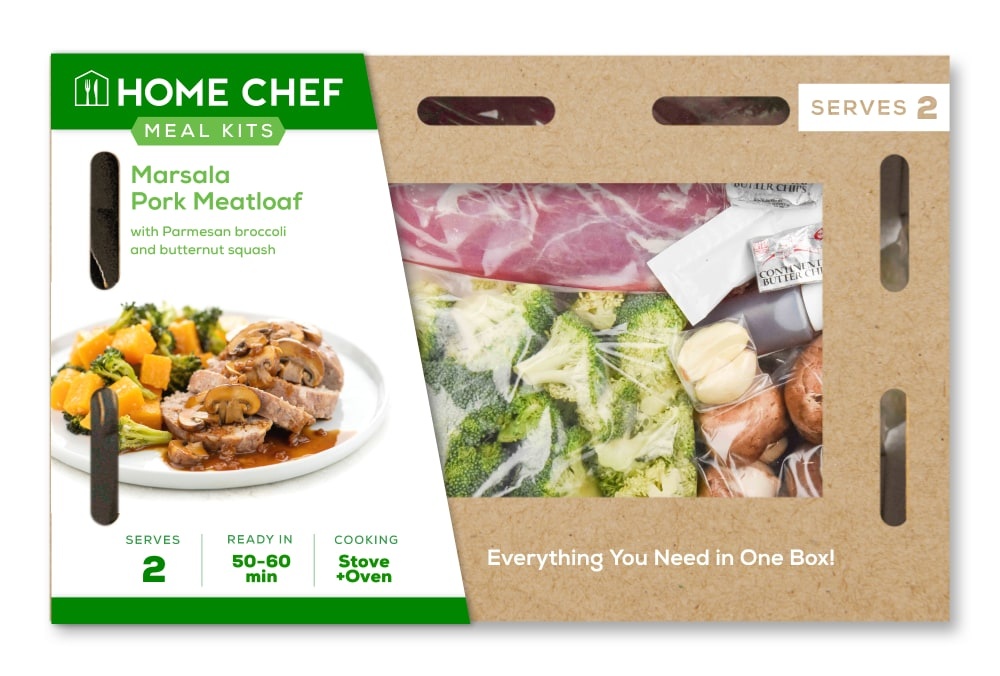 slide 1 of 1, Home Chef Meal Kit Marsala Pork Meatloaf With Parmesan Broccoli And Butternut Squash, 32 oz