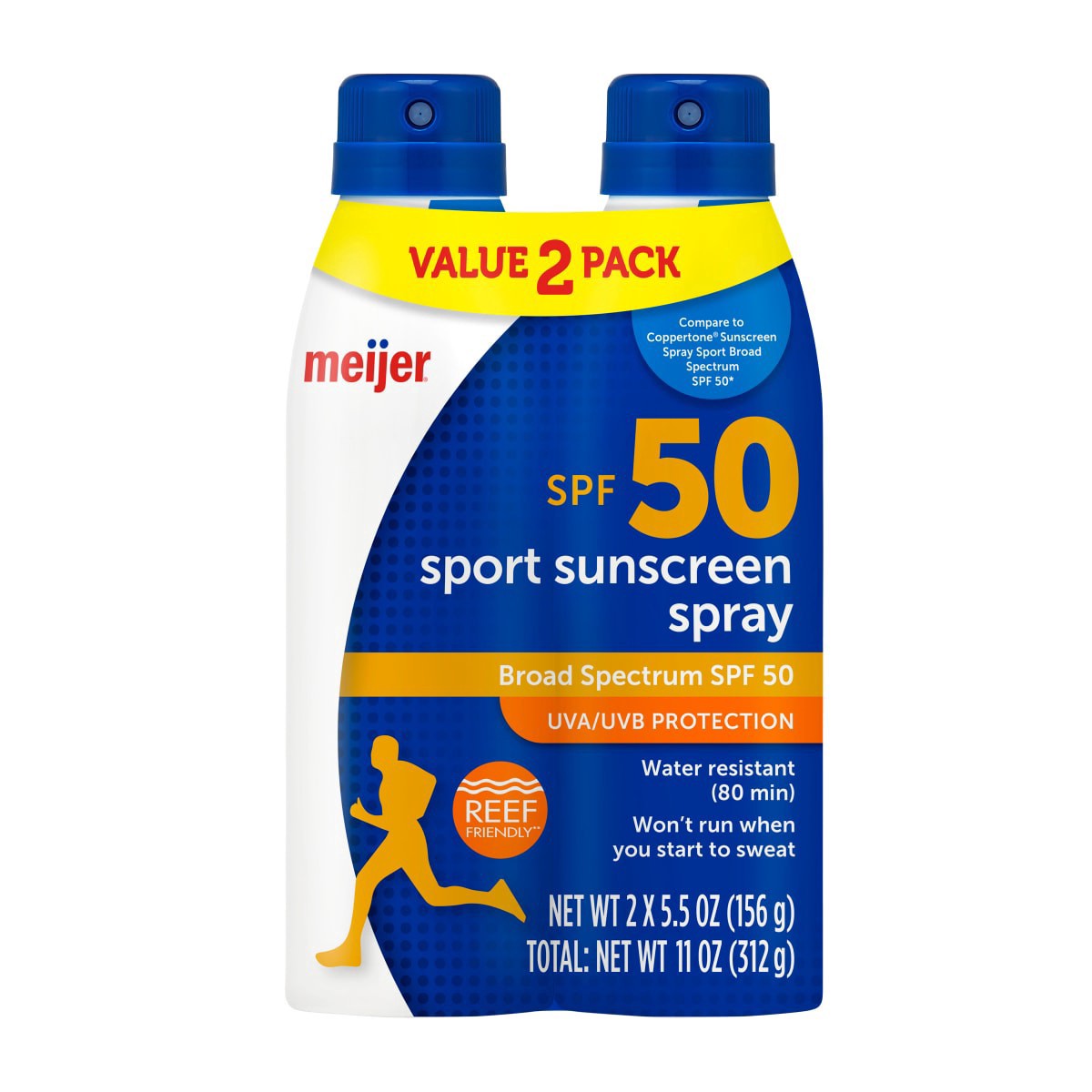 slide 1 of 5, Meijer Sport Suncreen SPF 50 Continuous Spray, 11 oz