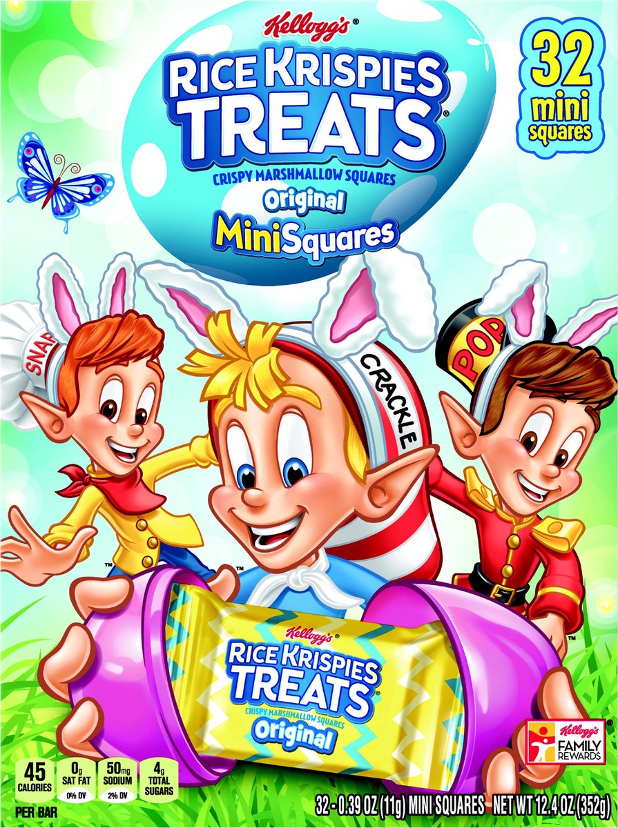 slide 5 of 11, Rice Krispies Treats Kellogg's Rice Krispies Treats Mini Marshmallow Snack Bars, Original, 12.4 oz, 32 Count, 12.4 oz