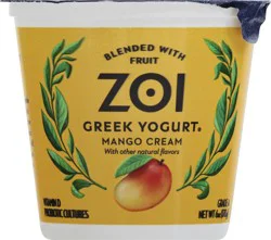 Zoi Blended Greek Mango Cream Yogurt 6 oz