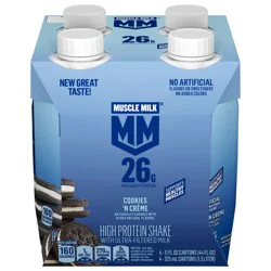 Muscle Milk Cookies 'n Creme High Protein Shakes - 4 pk