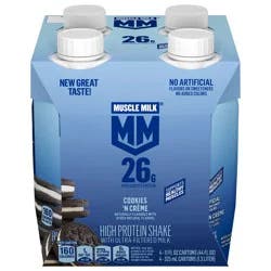 Muscle Milk Cookies 'n Creme High Protein Shakes - 4 pk