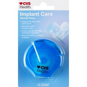 slide 1 of 1, CVS Health Implant Care Dental Floss, 15 ct