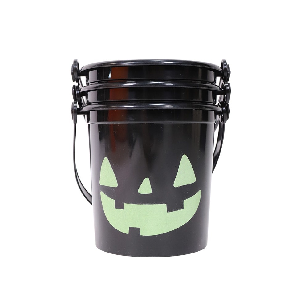 slide 1 of 1, Holiday Home Trick Or Treat Mini Bucket - Black Glow, 3 ct