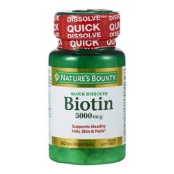 Nature's Bounty Quick Dissolve Biotin, 5000mcg