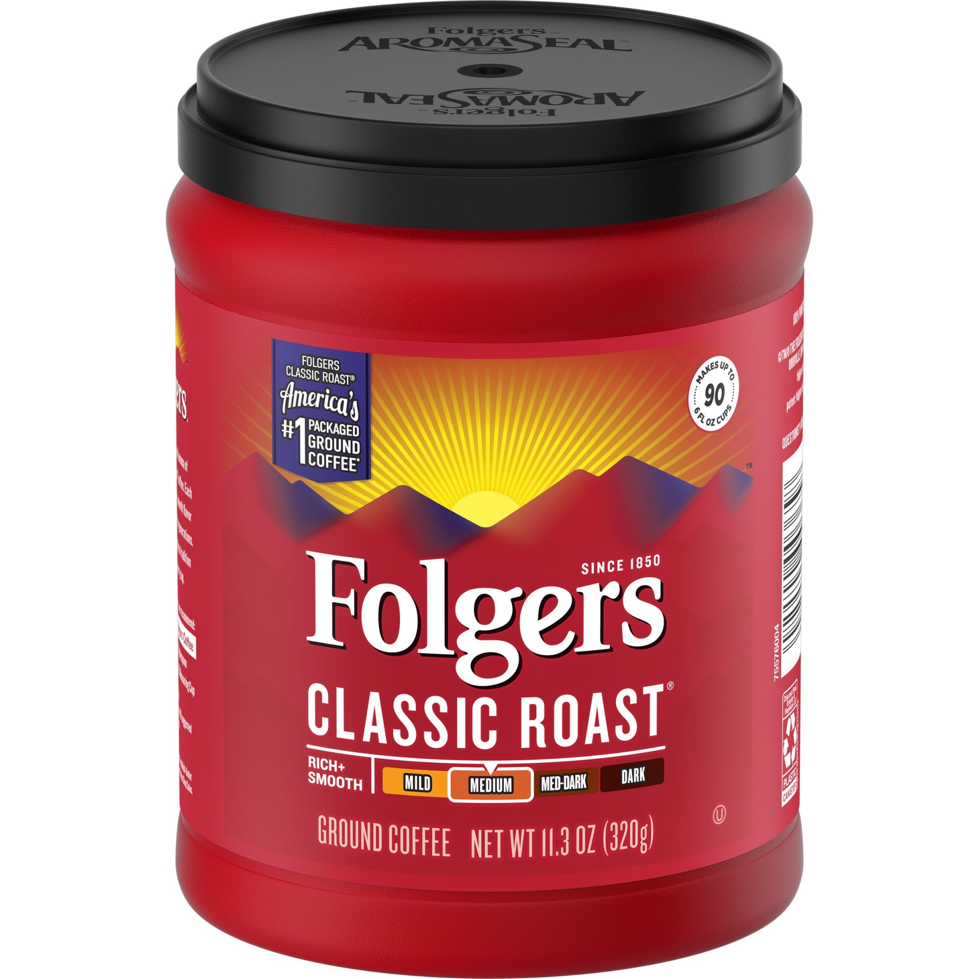slide 1 of 1, Folgers Classic Medium Roast Ground Coffee, 11.3 oz