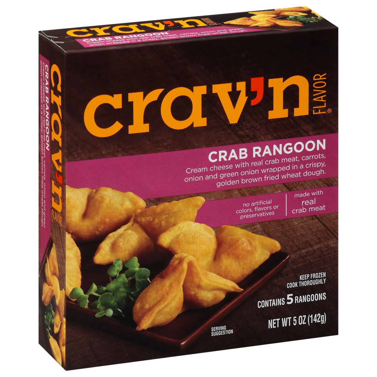 slide 2 of 11, Crav'n Flavor Crab Rangoon 5Ct, 5 oz