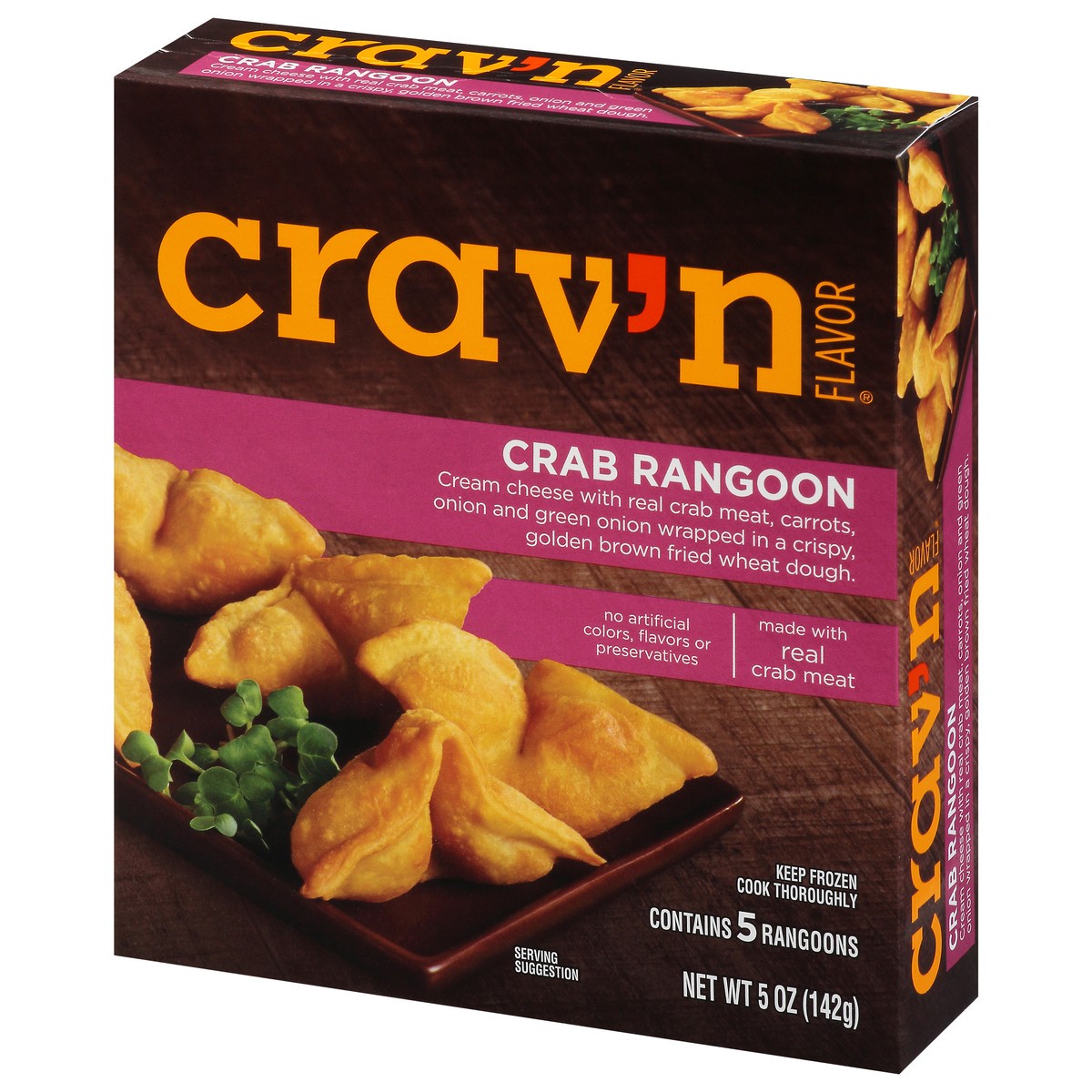 slide 3 of 11, Crav'n Flavor Crab Rangoon 5Ct, 5 oz