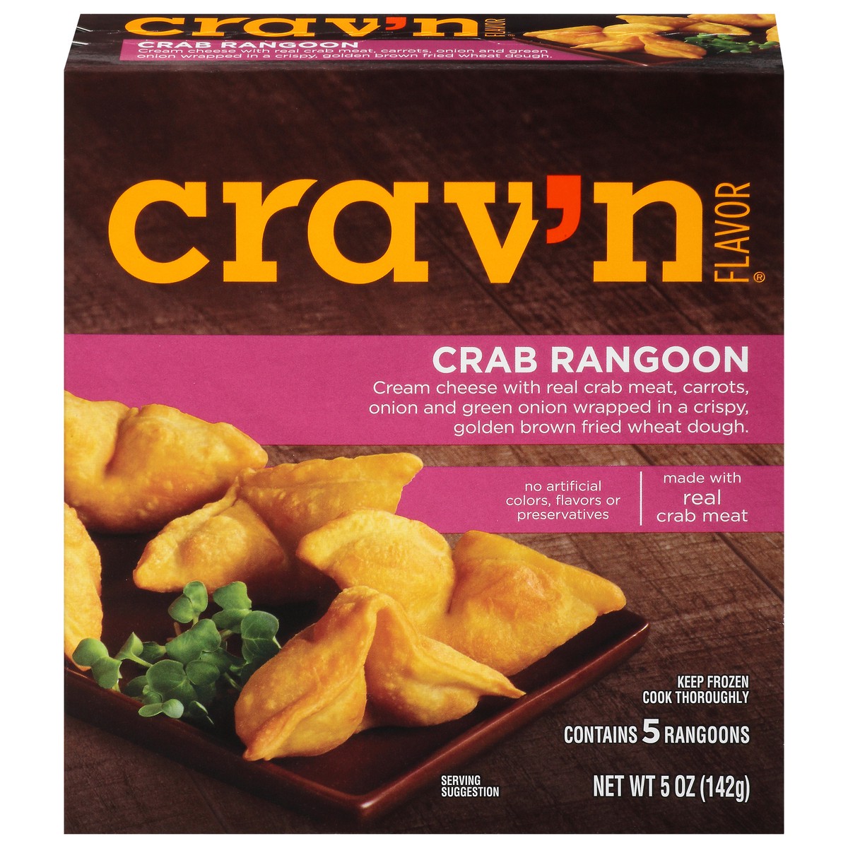 slide 1 of 11, Crav'n Flavor Crab Rangoon 5Ct, 5 oz