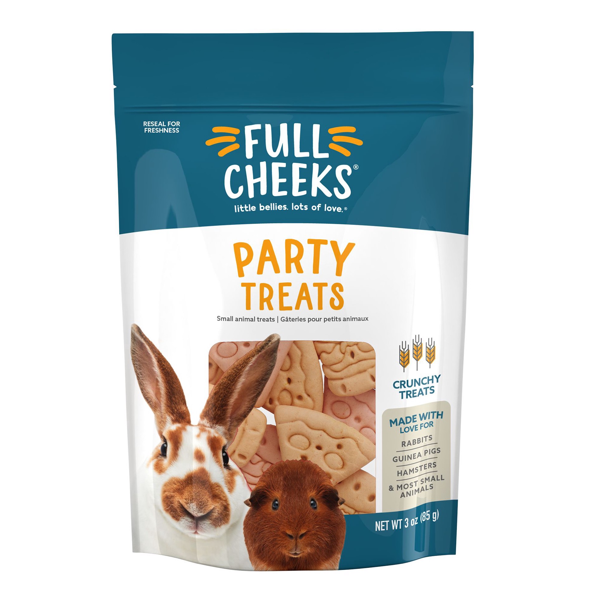 slide 1 of 1, Full Cheeks Small Pet Party Treats, 3 oz
