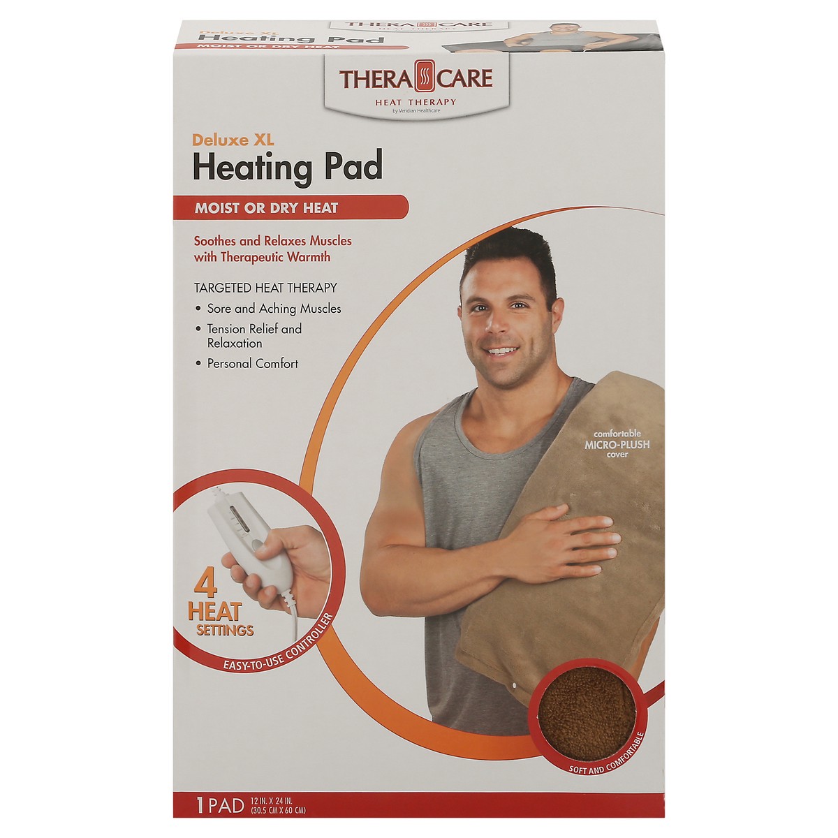 slide 1 of 9, TheraCare Veridian Deluxe Xl Heating Pad, 1 ct